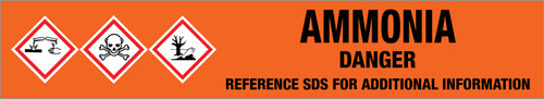 Ammonia [CAS# 7664-41-7] - GHS Pipe Marking Label