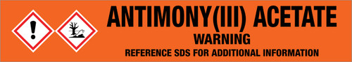 Antimony(III) Acetate [CAS# 6923-52-0] - GHS Pipe Marking Label