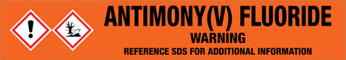 Antimony(V) Fluoride [CAS# 7783-70-2] - GHS Pipe Marking Label