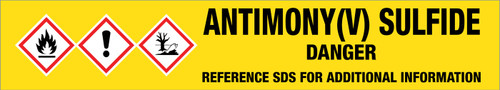 Antimony(V) Sulfide [CAS# 1315-04-4] - GHS Pipe Marking Label