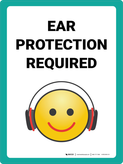 Ear Protection Required with Emoji Portrait - Wall Sign
