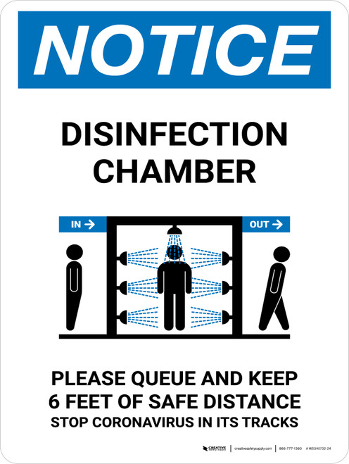 Notice: Disinfection Chamber with Icon Portrait - Wall Sign