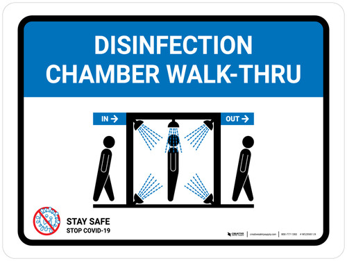 Disinfection Chamber Walk-Thru with Icon Landscape - Wall Sign