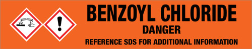 Benzoyl Chloride [CAS# 98-88-4] - GHS Pipe Marking Label