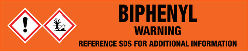 Biphenyl [CAS# 92-52-4] - GHS Pipe Marking Label