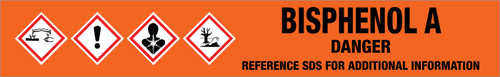 Bisphenol A [CAS# 80-05-7] - GHS Pipe Marking Label