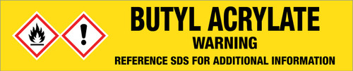 Butyl Acrylate [CAS# 141-32-2] - GHS Pipe Marking Label