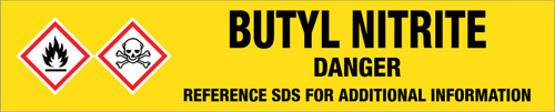 Butyl Nitrite [CAS# 544-16-1] - GHS Pipe Marking Label