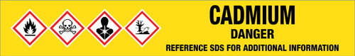 Cadmium [CAS# 7440-43-9] - GHS Pipe Marking Label