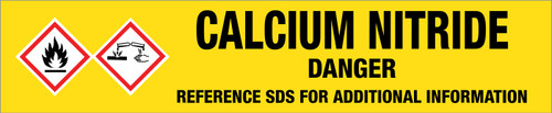 Calcium Nitride [CAS# 12013-82-0] - GHS Pipe Marking Label