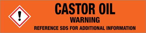 Castor Oil [CAS# 8001-79-4] - GHS Pipe Marking Label