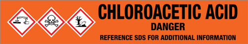 Chloroacetic Acid [CAS# 79-11-8] - GHS Pipe Marking Label