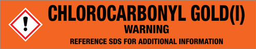 Chlorocarbonyl Gold(I) [CAS# 50960-82-2] - GHS Pipe Marking Label