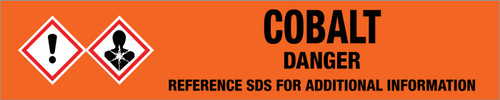 Cobalt [CAS# 7440-48-4] - GHS Pipe Marking Label