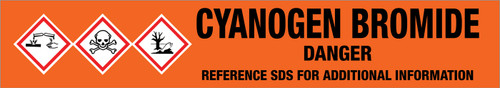 Cyanogen Bromide [CAS# 506-68-3] - GHS Pipe Marking Label
