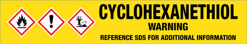 Cyclohexanethiol [CAS# 1569-69-3] - GHS Pipe Marking Label