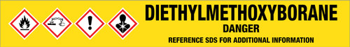 Diethylmethoxyborane [CAS# 7397-46-8] - GHS Pipe Marking Label