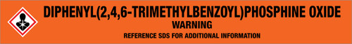 Diphenyl(2,4,6-Trimethylbenzoyl)Phosphine Oxide [CAS# 75980-60-8] - GHS Pipe Marking Label