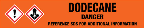 Dodecane [CAS# 112-40-3] - GHS Pipe Marking Label
