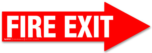 Fire Exit Right Arrow Floor Sign