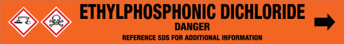 Ethylphosphonic Dichloride [CAS# 1066-50-8] - GHS Pipe Marking Label