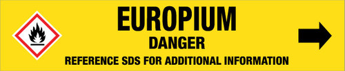 Europium [CAS# 7440-53-1] - GHS Pipe Marking Label