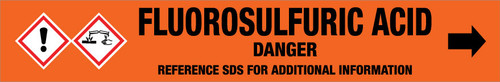 Fluorosulfuric Acid [CAS# 7789-21-1] - GHS Pipe Marking Label