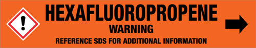 Hexafluoropropene [CAS# 116-15-4] - GHS Pipe Marking Label