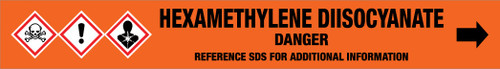 Hexamethylene Diisocyanate [CAS# 822-06-0] - GHS Pipe Marking Label