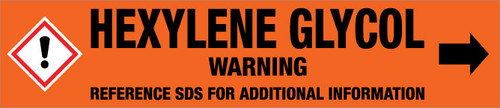 Hexylene Glycol [CAS# 107-41-5] - GHS Pipe Marking Label