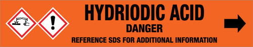 Hydriodic Acid [CAS# 10034-85-2] - GHS Pipe Marking Label