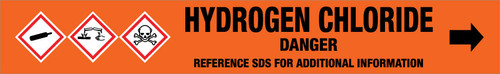 Hydrogen Chloride [CAS# 7647-01-0] - GHS Pipe Marking Label