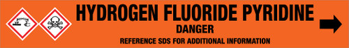 Hydrogen Fluoride Pyridine [CAS# 62778-11-4] - GHS Pipe Marking Label
