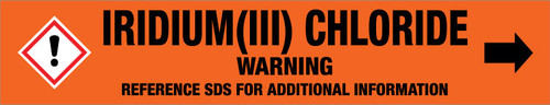 Iridium(III) Chloride [CAS# 10025-83-9] - GHS Pipe Marking Label