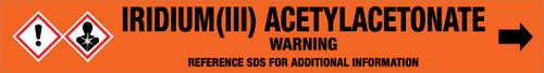 Iridium(III) Acetylacetonate [CAS# 15635-87-7] - GHS Pipe Marking Label