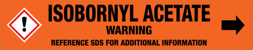 Isobornyl Acetate [CAS# 125-12-2] - GHS Pipe Marking Label