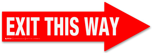 Exit This Way Arrow - Floor Sign