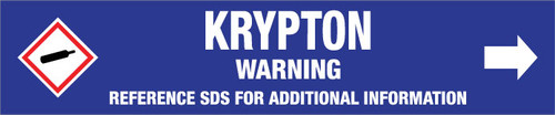 Krypton [CAS# 7439-90-9] - GHS Pipe Marking Label