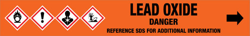 Lead Oxide [CAS# 1314-41-6] - GHS Pipe Marking Label