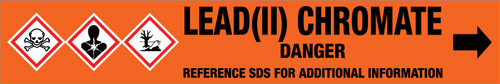 Lead(II) Chromate [CAS# 7758-97-6] - GHS Pipe Marking Label