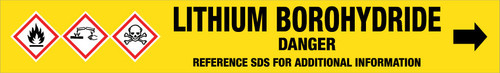 Lithium Borohydride [CAS# 16949-15-8] - GHS Pipe Marking Label