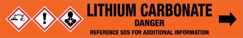 Lithium Carbonate [CAS# 554-13-2] - GHS Pipe Marking Label