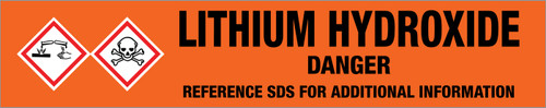 Lithium Hydroxide [CAS# 1310-65-2] - GHS Pipe Marking Label