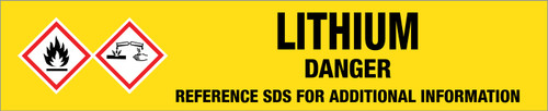 Lithium [CAS# 7439-93-2] - GHS Pipe Marking Label