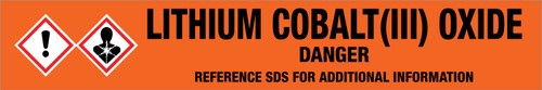 Lithium Cobalt(III) Oxide [CAS# 12190-79-3] - GHS Pipe Marking Label