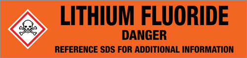 Lithium Fluoride [CAS# 7789-24-4] - GHS Pipe Marking Label