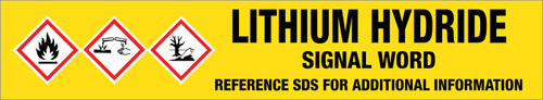 Lithium Hydride [CAS# 7580-67-8] - GHS Pipe Marking Label