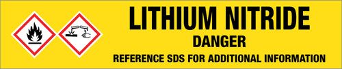 Lithium Nitride [CAS# 26134-62-3] - GHS Pipe Marking Label