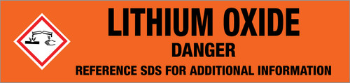 Lithium Oxide [CAS# 12057-24-8] - GHS Pipe Marking Label
