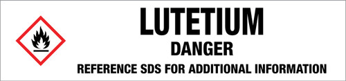 Lutetium [CAS# 7439-94-3] - GHS Pipe Marking Label